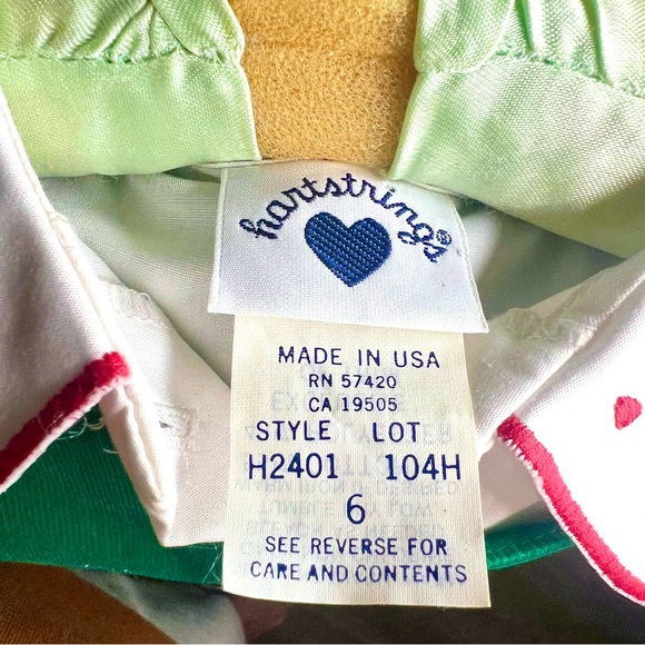 🎄Vintage Hartstrings Girls Christmas Dress Set Green Red White Size 6 NWT - Picture 9 of 16